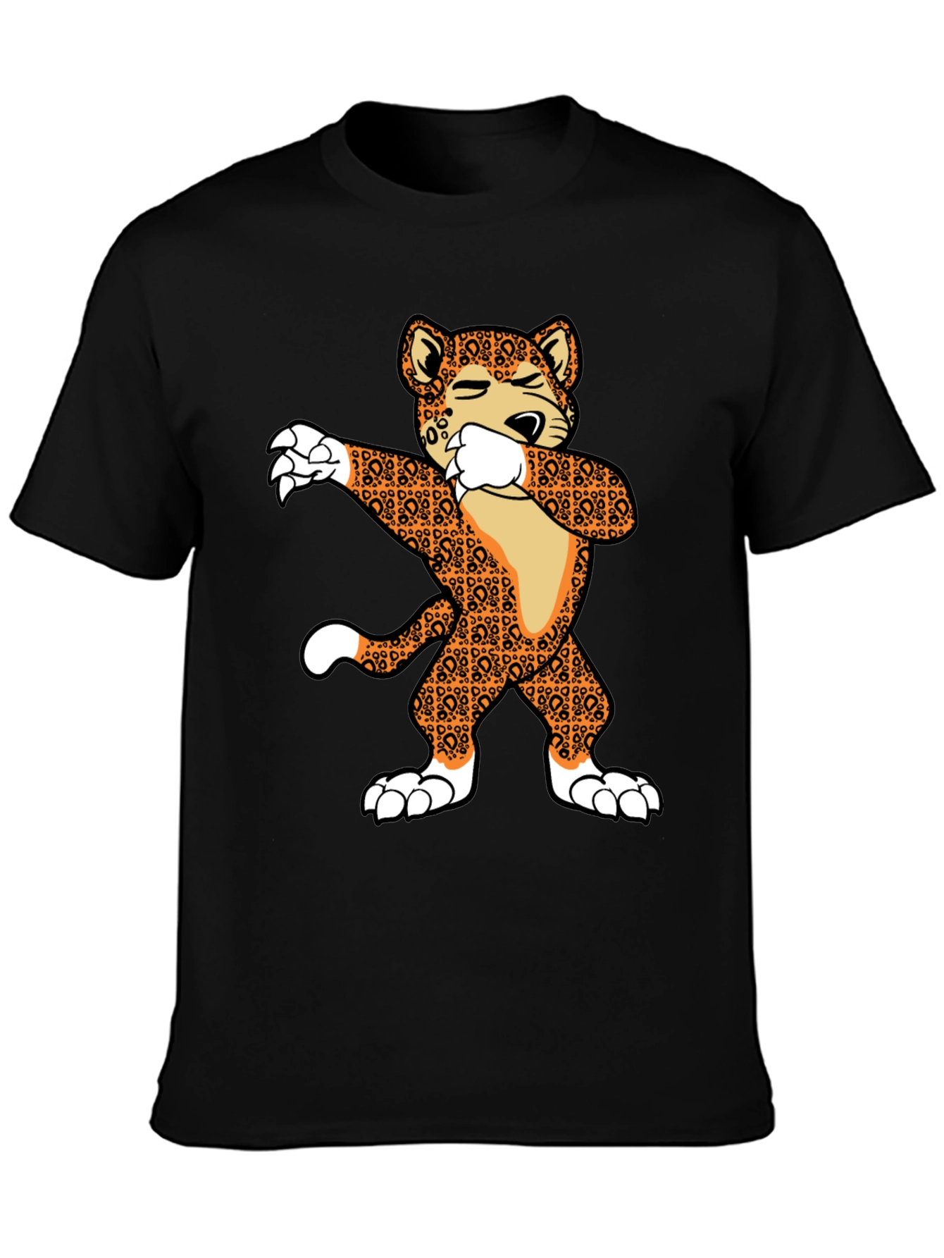 Dabbing Leopard Graphic T-Shirt