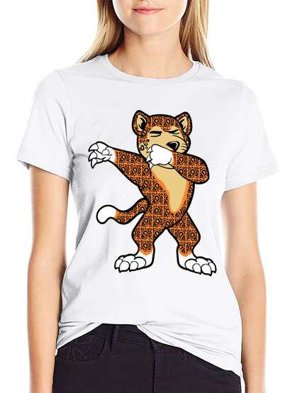 Dabbing Leopard Graphic T-Shirt