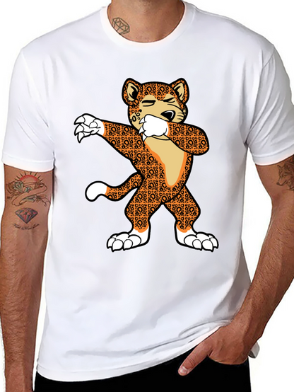 Dabbing Leopard Graphic T-Shirt