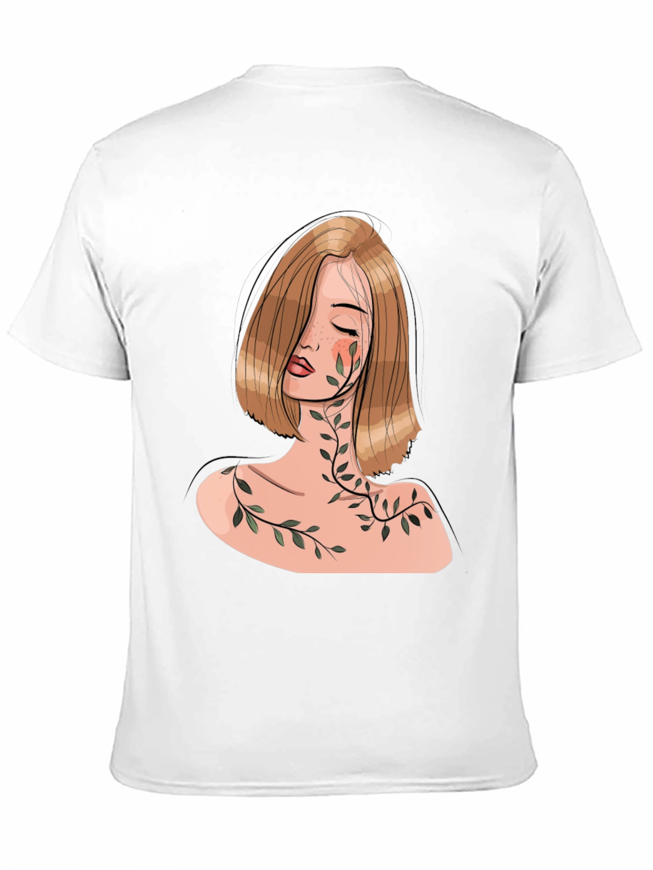 Woman with Vines Graphic Black T-Shirt