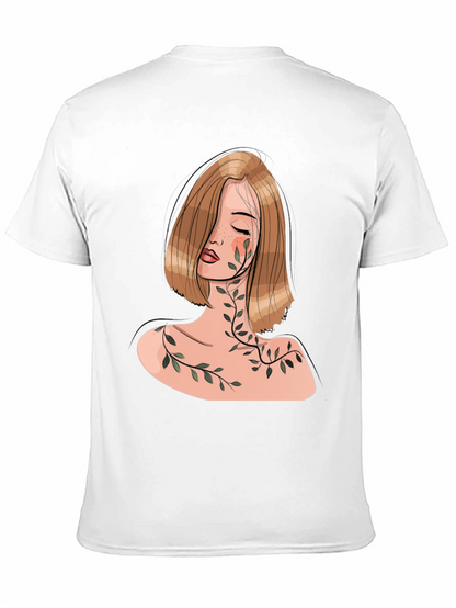 Woman with Vines Graphic Black T-Shirt