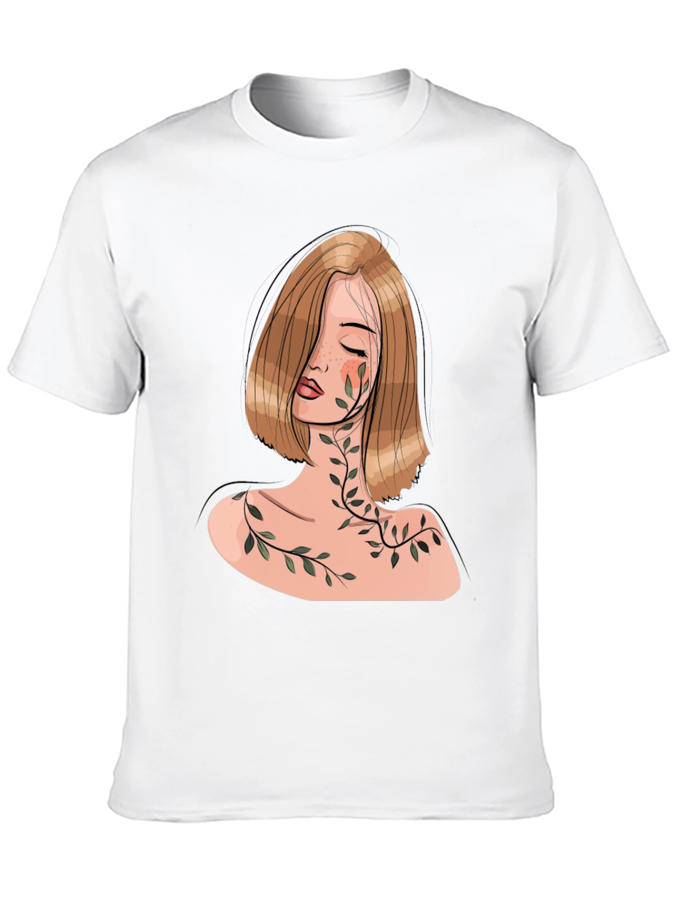 Woman with Vines Graphic Black T-Shirt