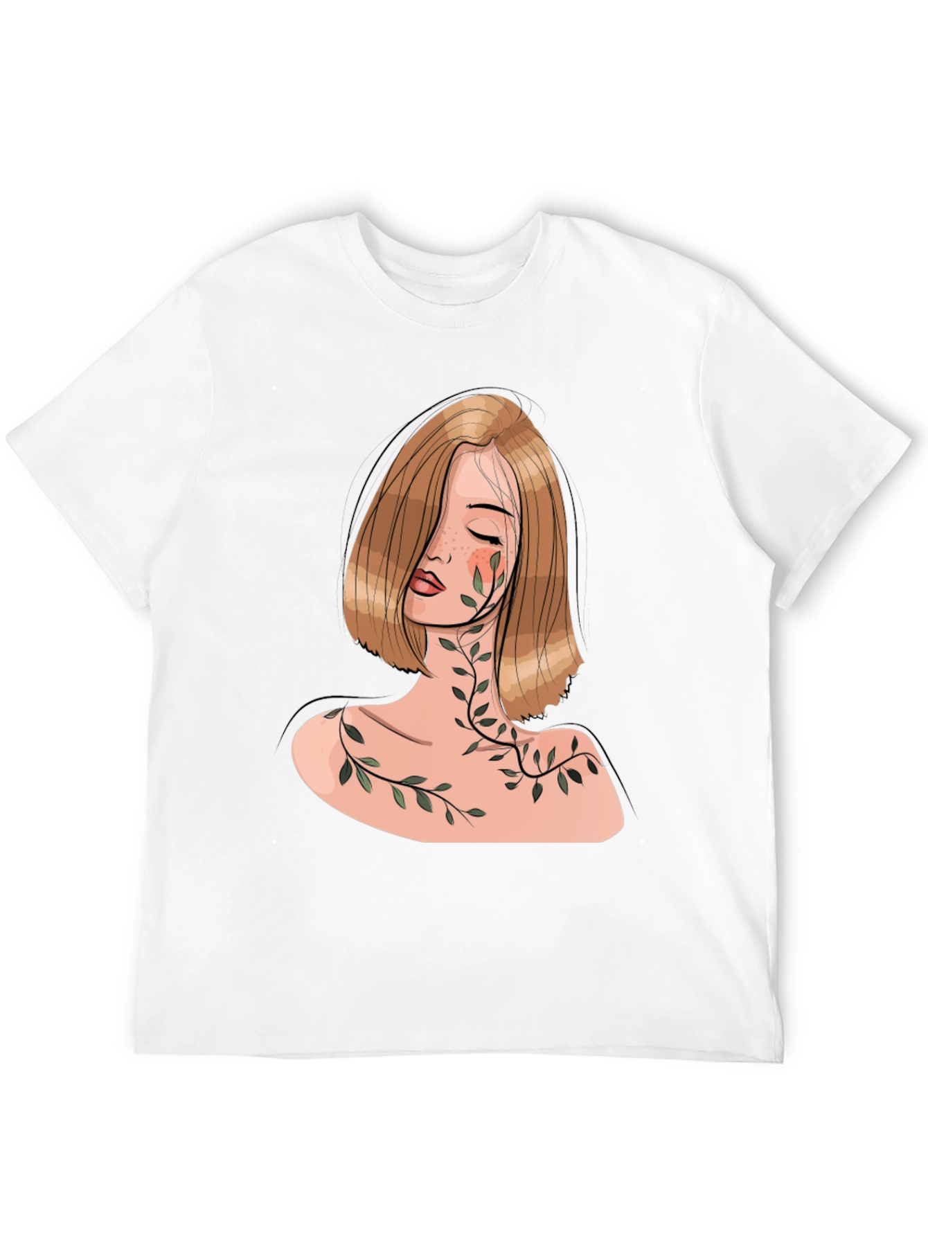 Woman with Vines Graphic Black T-Shirt