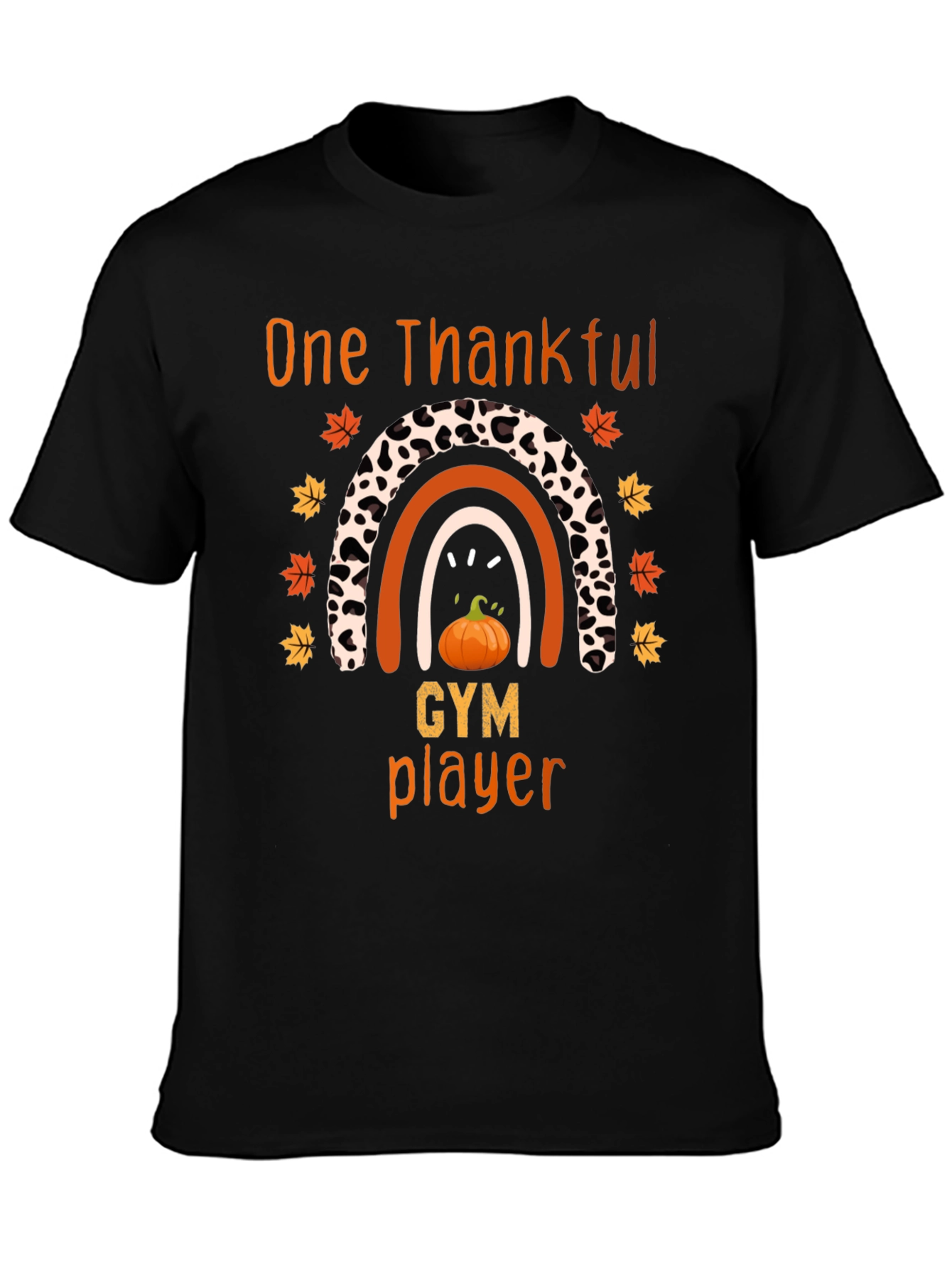 Thankful Gym Player Thanksgiving Rainbow T-Shirt