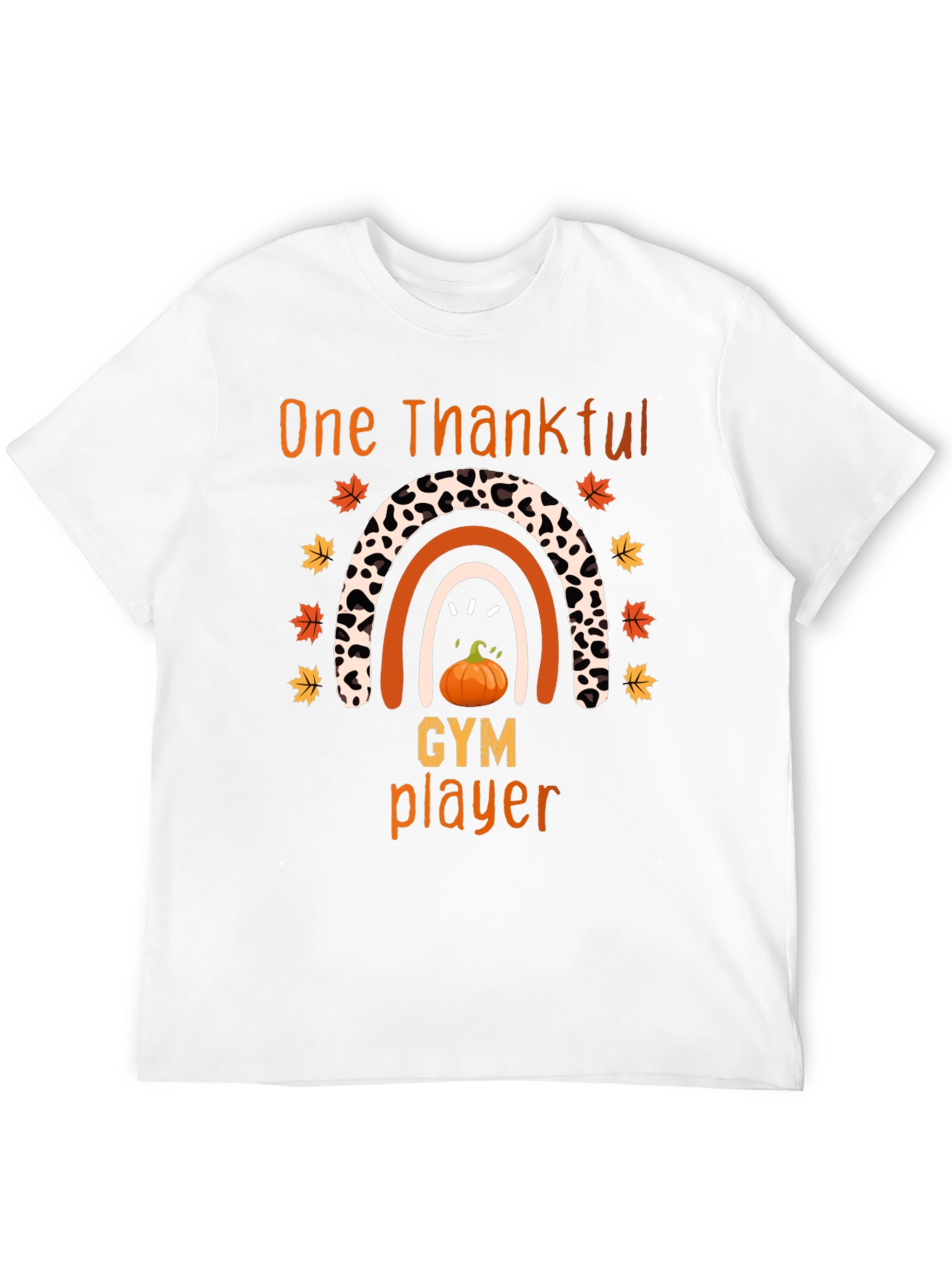 Thankful Gym Player Thanksgiving Rainbow T-Shirt