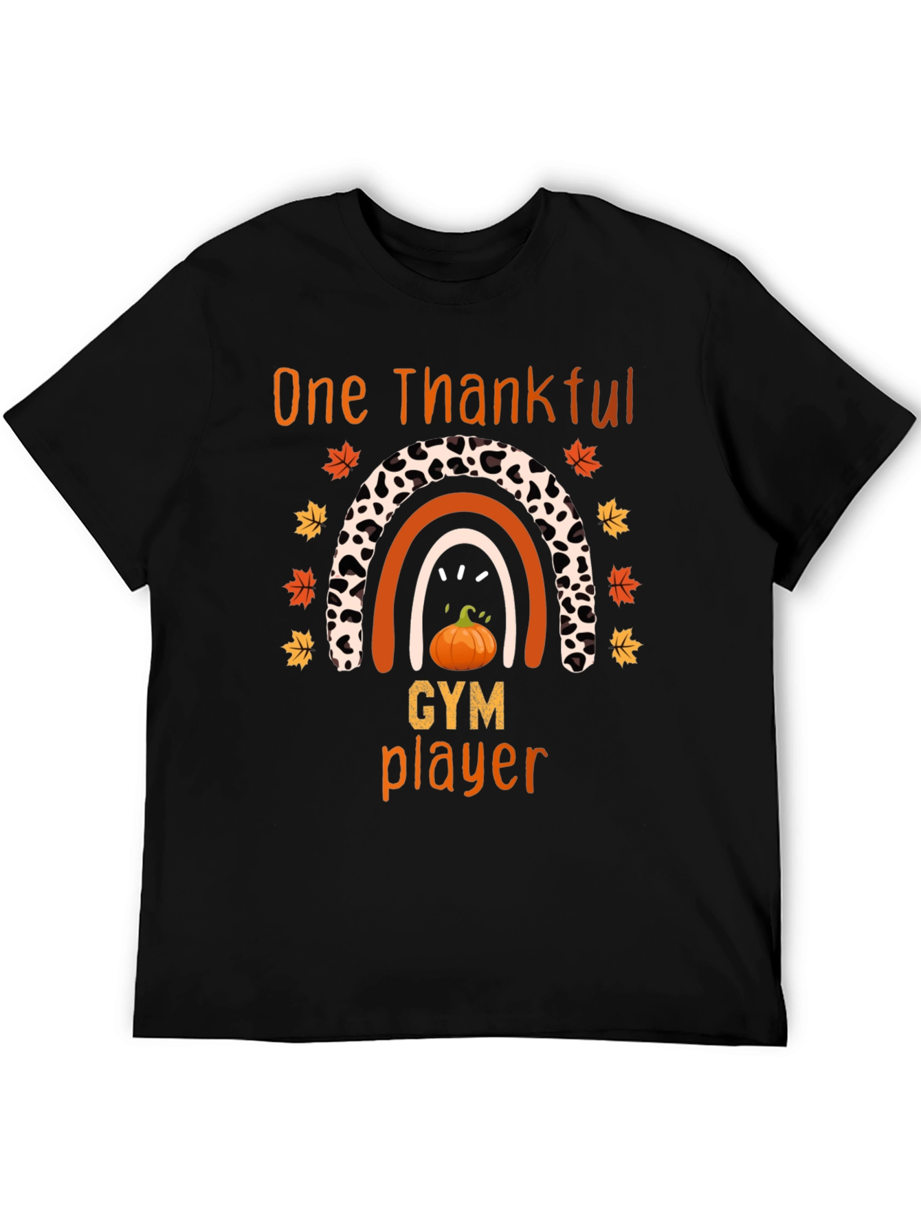 Thankful Gym Player Thanksgiving Rainbow T-Shirt