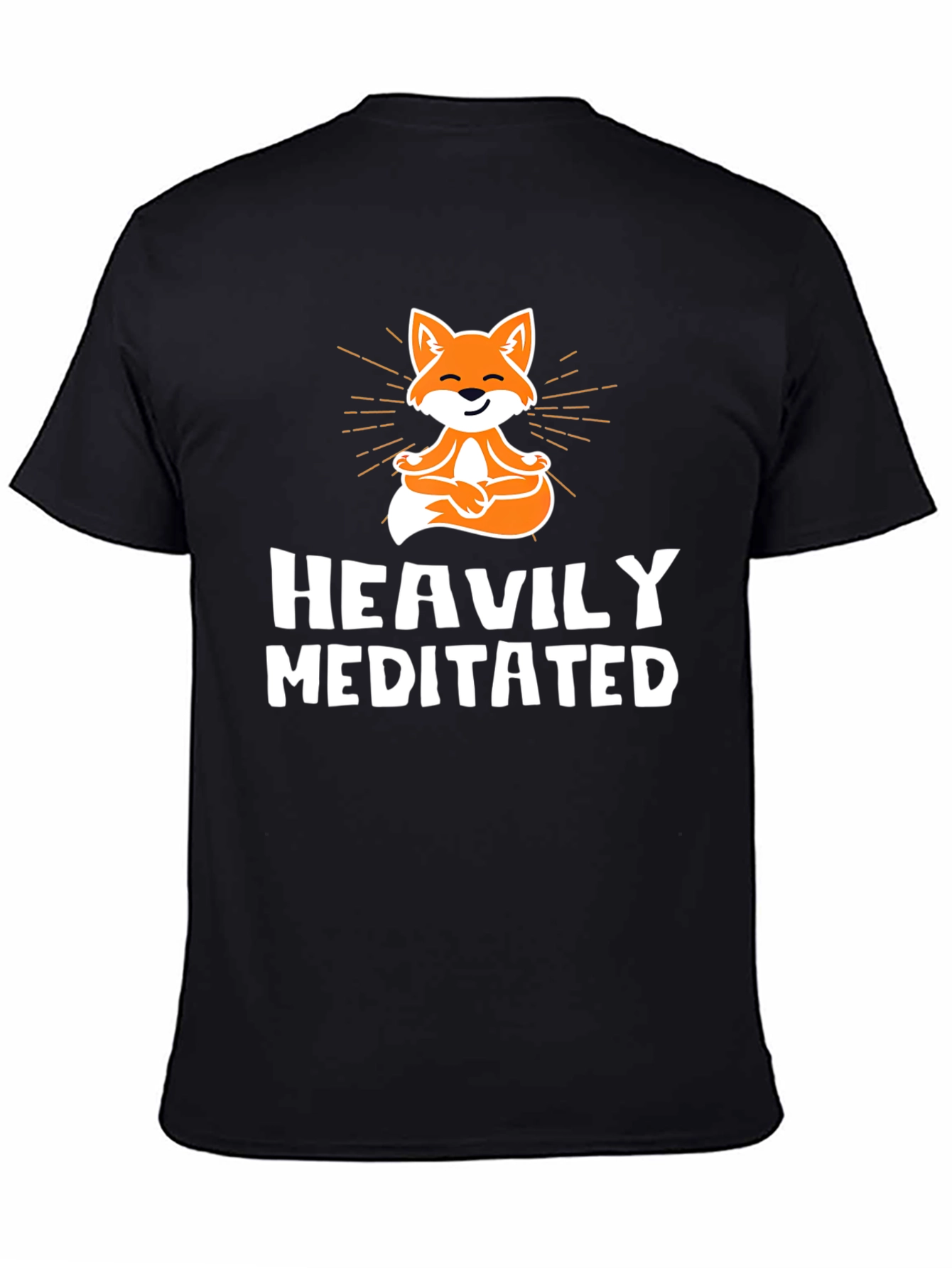 Heavily Meditated Fox Graphic Tee - Black