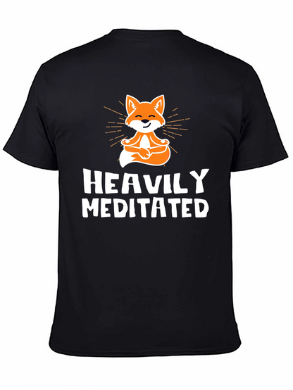 Heavily Meditated Fox Graphic Tee - Black