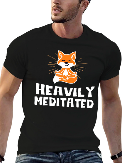 Heavily Meditated Fox Graphic Tee - Black