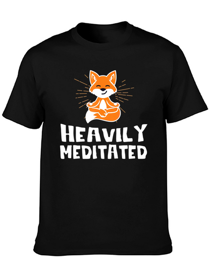 Heavily Meditated Fox Graphic Tee - Black