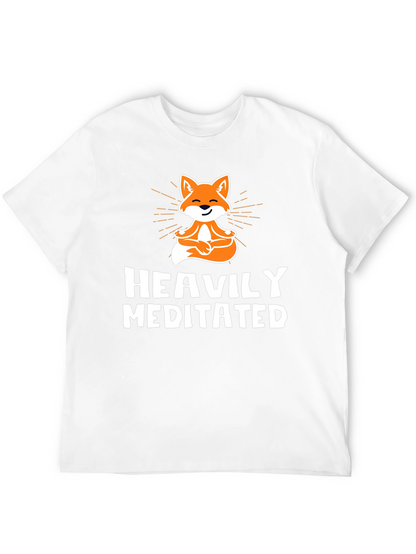 Heavily Meditated Fox Graphic Tee - Black