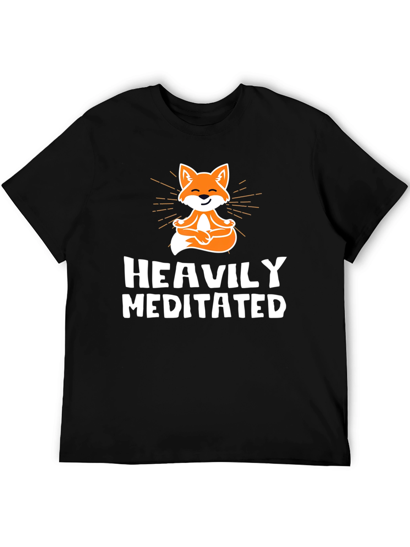 Heavily Meditated Fox Graphic Tee - Black