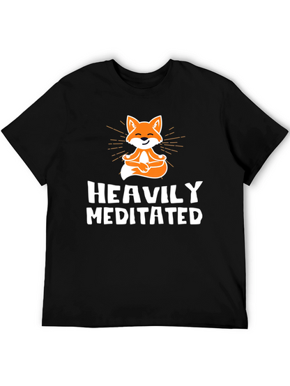 Heavily Meditated Fox Graphic Tee - Black