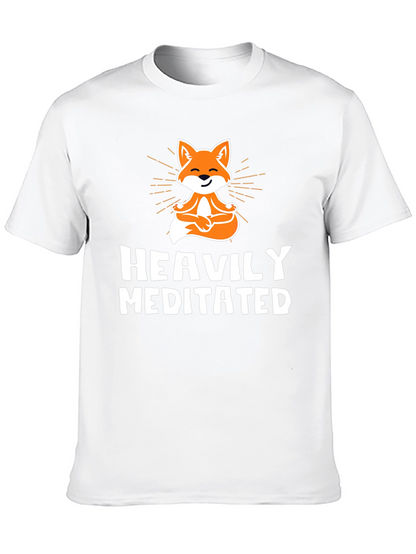 Heavily Meditated Fox Graphic Tee - Black