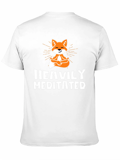 Heavily Meditated Fox Graphic Tee - Black