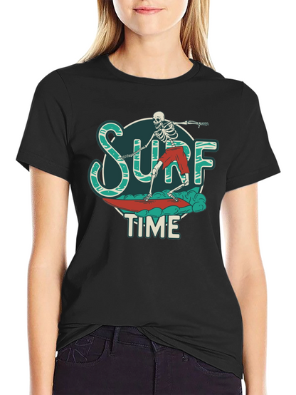 Surf Time Skeleton Graphic T-Shirt