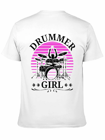 Drummer Girl Black T-Shirt - Music Lover Gift