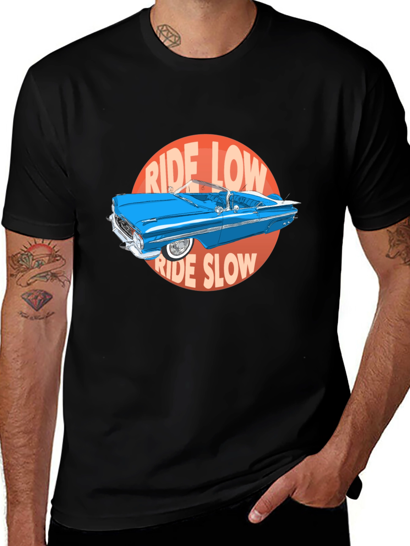 Ride Low Ride Slow Car Graphic T-Shirt