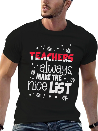 Teachers Nice List Christmas T-Shirt