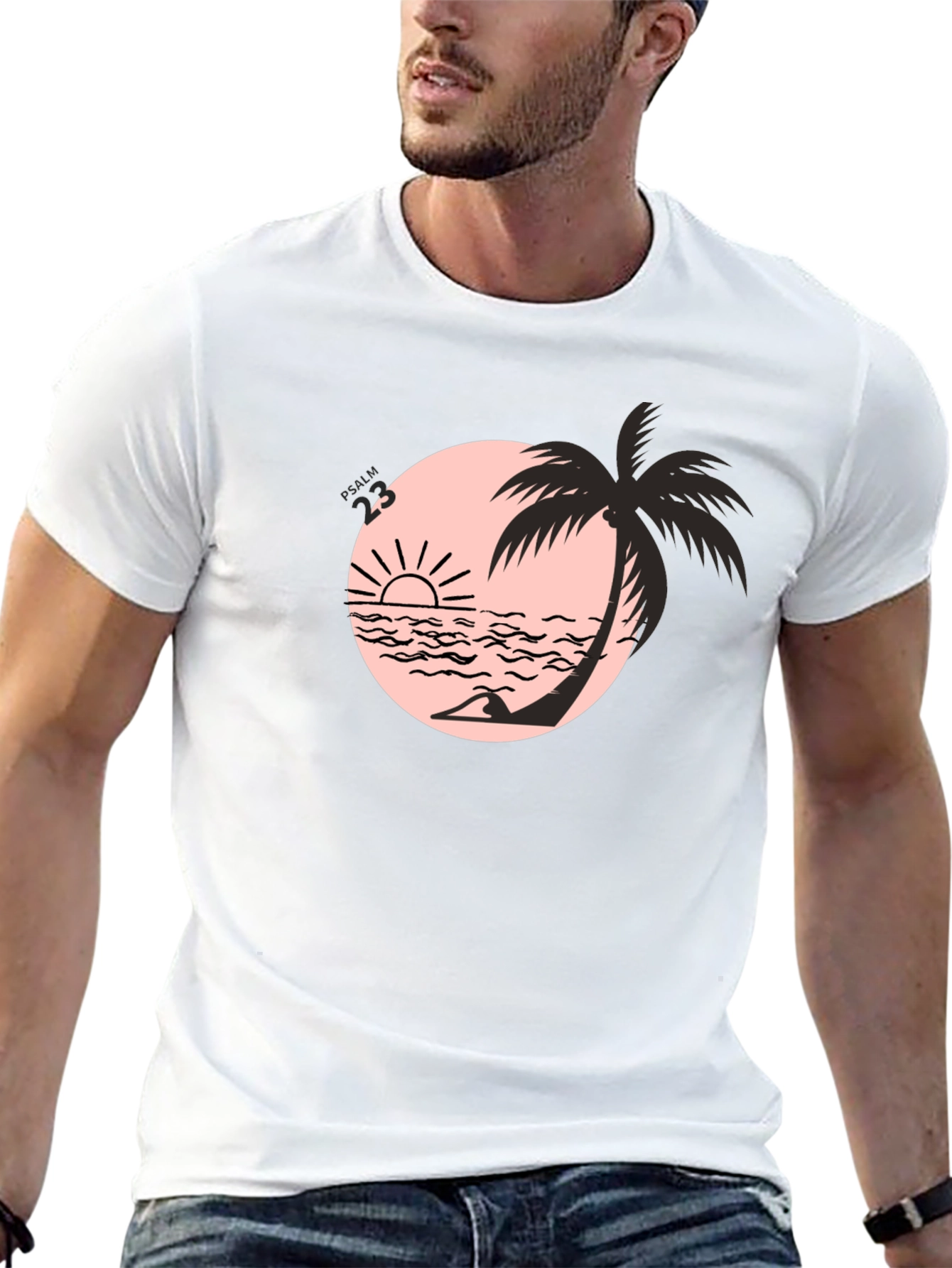 Black Beach Palm Graphic Tee