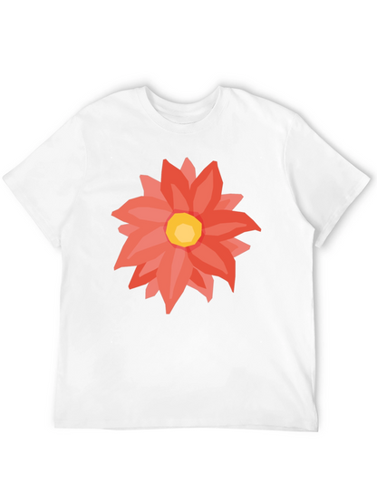 Black T-Shirt with Floral Graphic