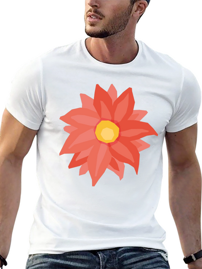 Black T-Shirt with Floral Graphic