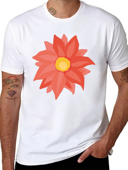 Black T-Shirt with Floral Graphic