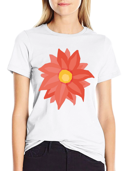 Black T-Shirt with Floral Graphic