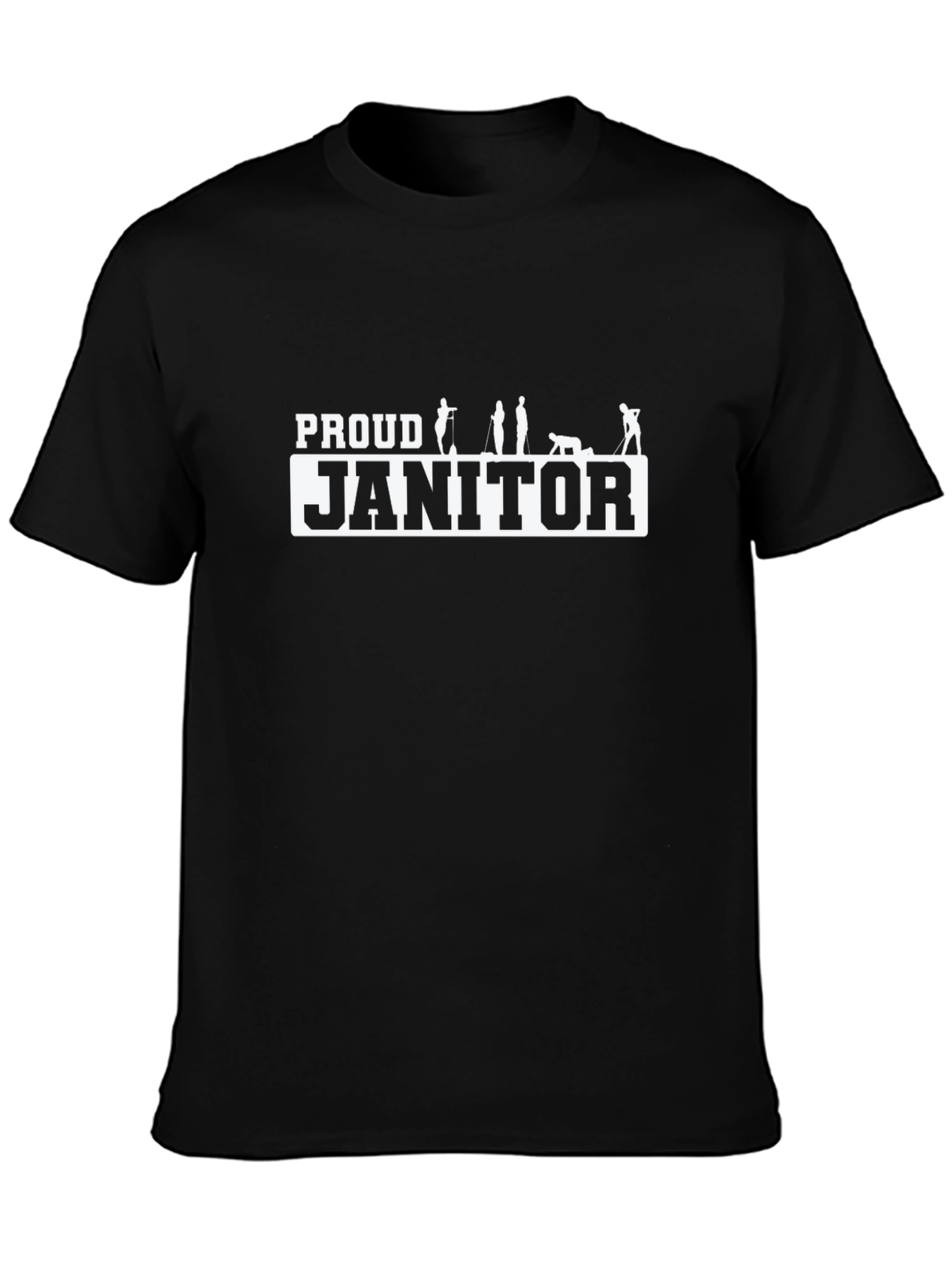 Proud Janitor Black T-Shirt