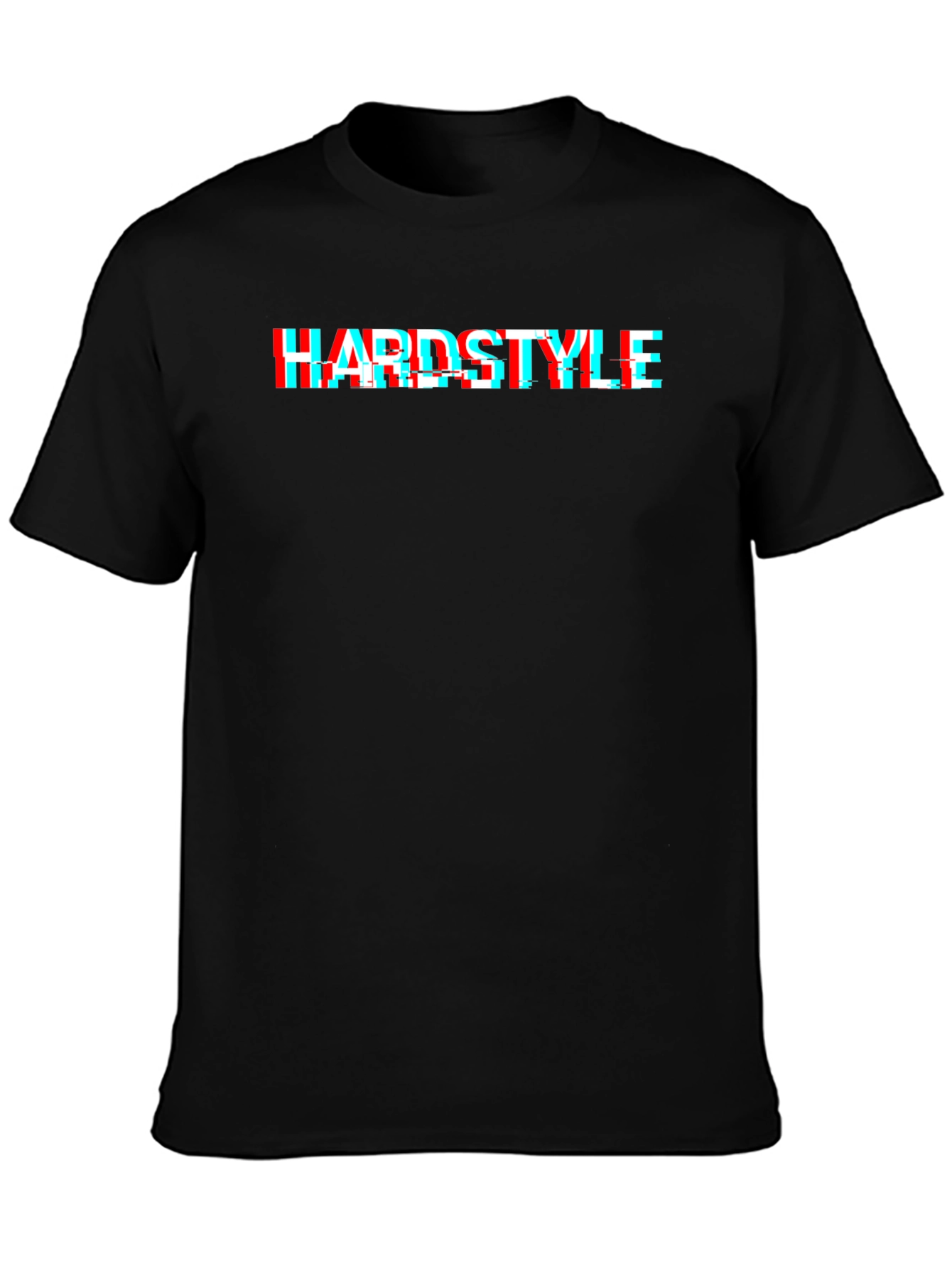 Hardstyle Glitch Effect Black T-Shirt