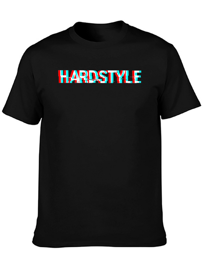 Hardstyle Glitch Effect Black T-Shirt