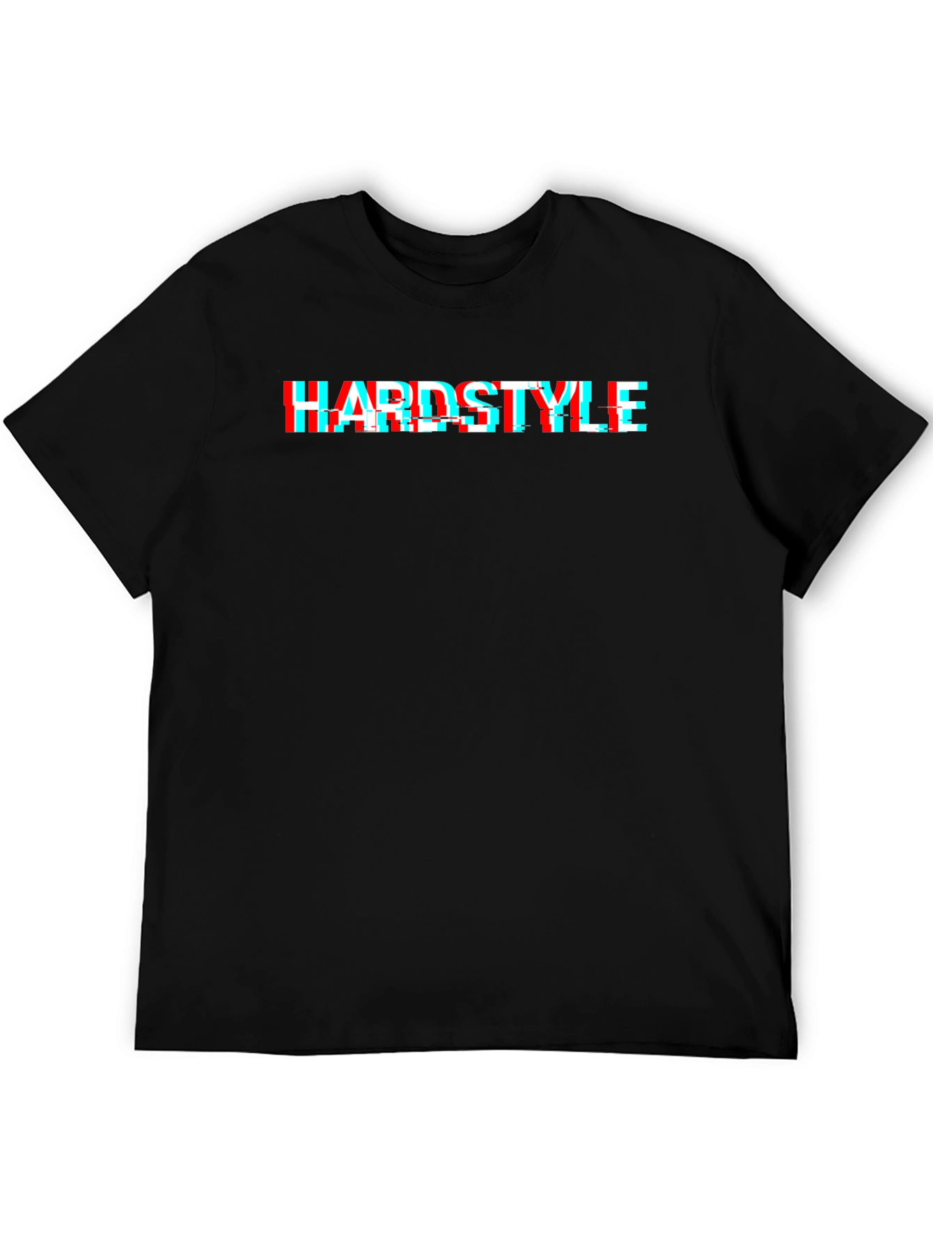 Hardstyle Glitch Effect Black T-Shirt