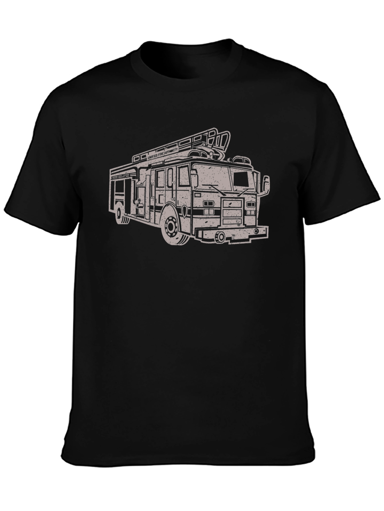 Fire Truck Graphic Tee - Stylish Crew Neck T-Shirt
