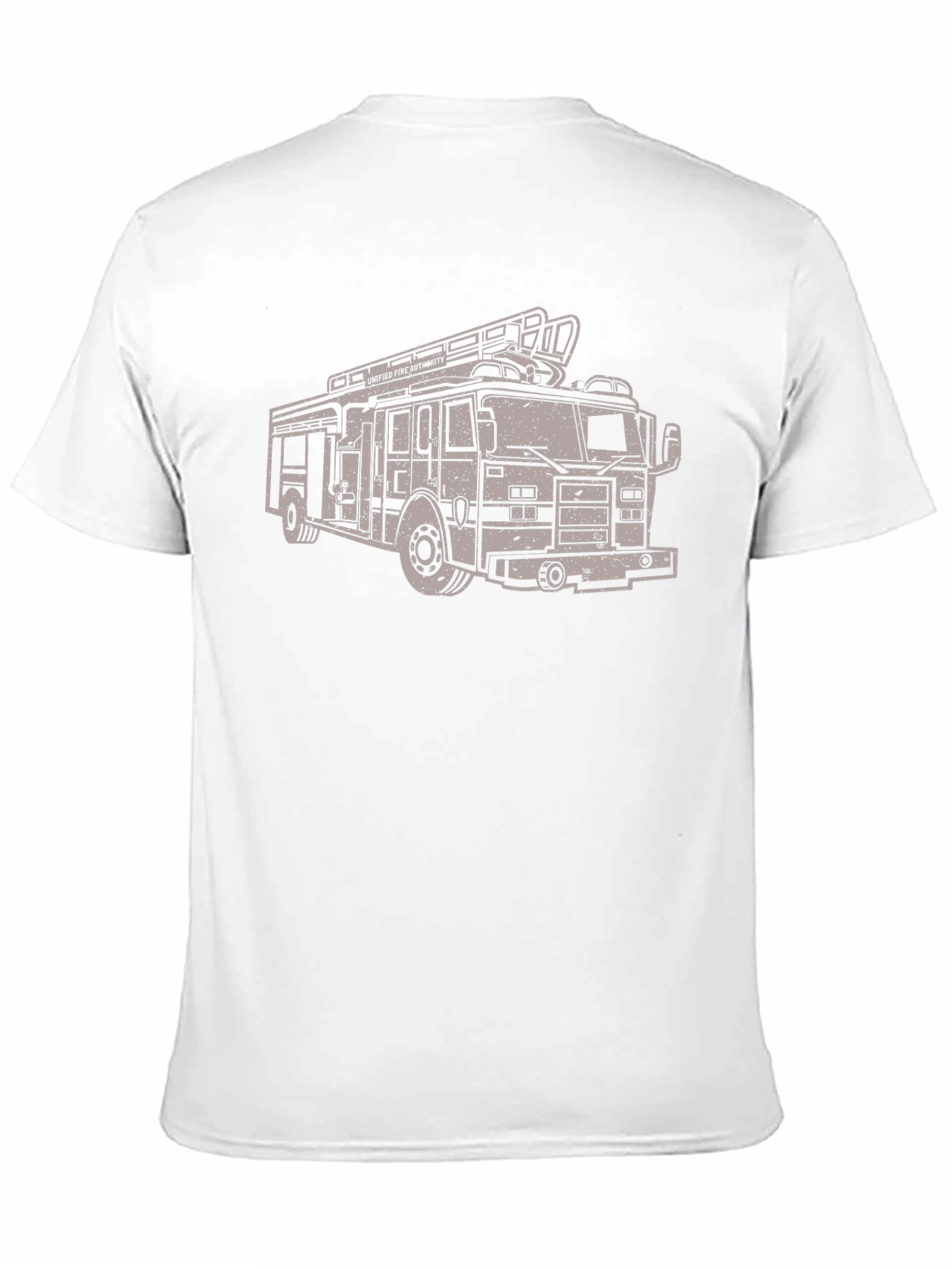 Fire Truck Graphic Tee - Stylish Crew Neck T-Shirt