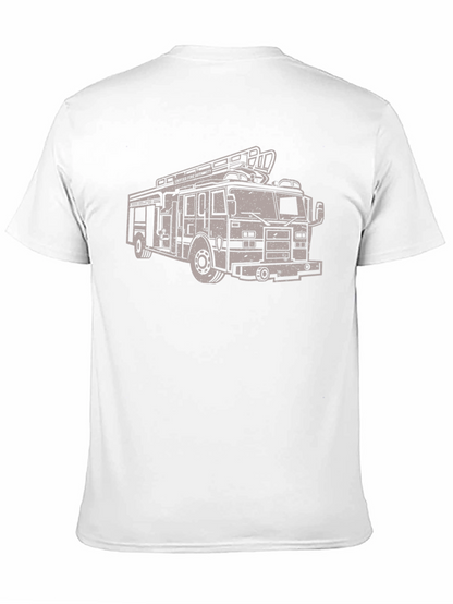 Fire Truck Graphic Tee - Stylish Crew Neck T-Shirt