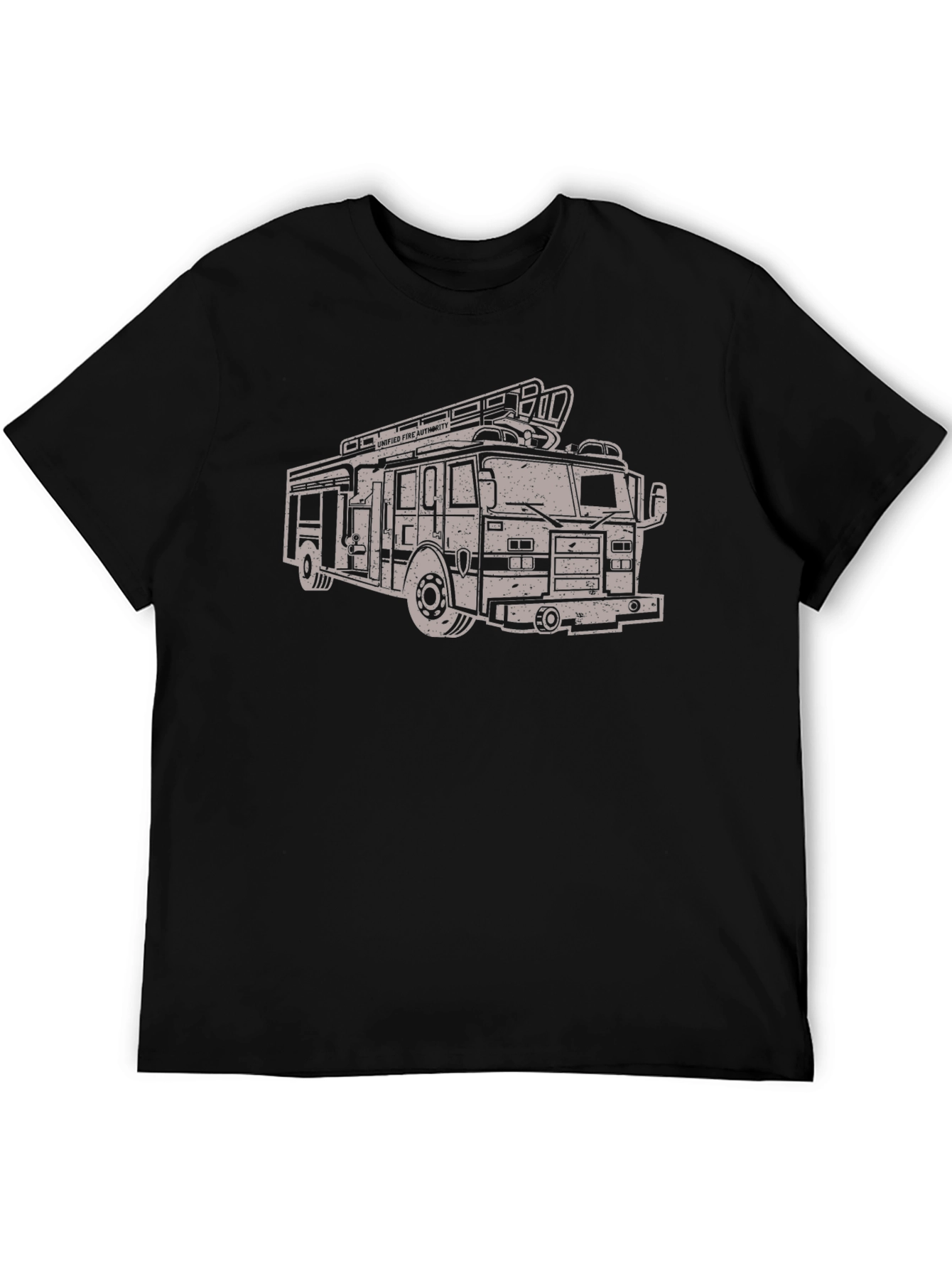 Fire Truck Graphic Tee - Stylish Crew Neck T-Shirt