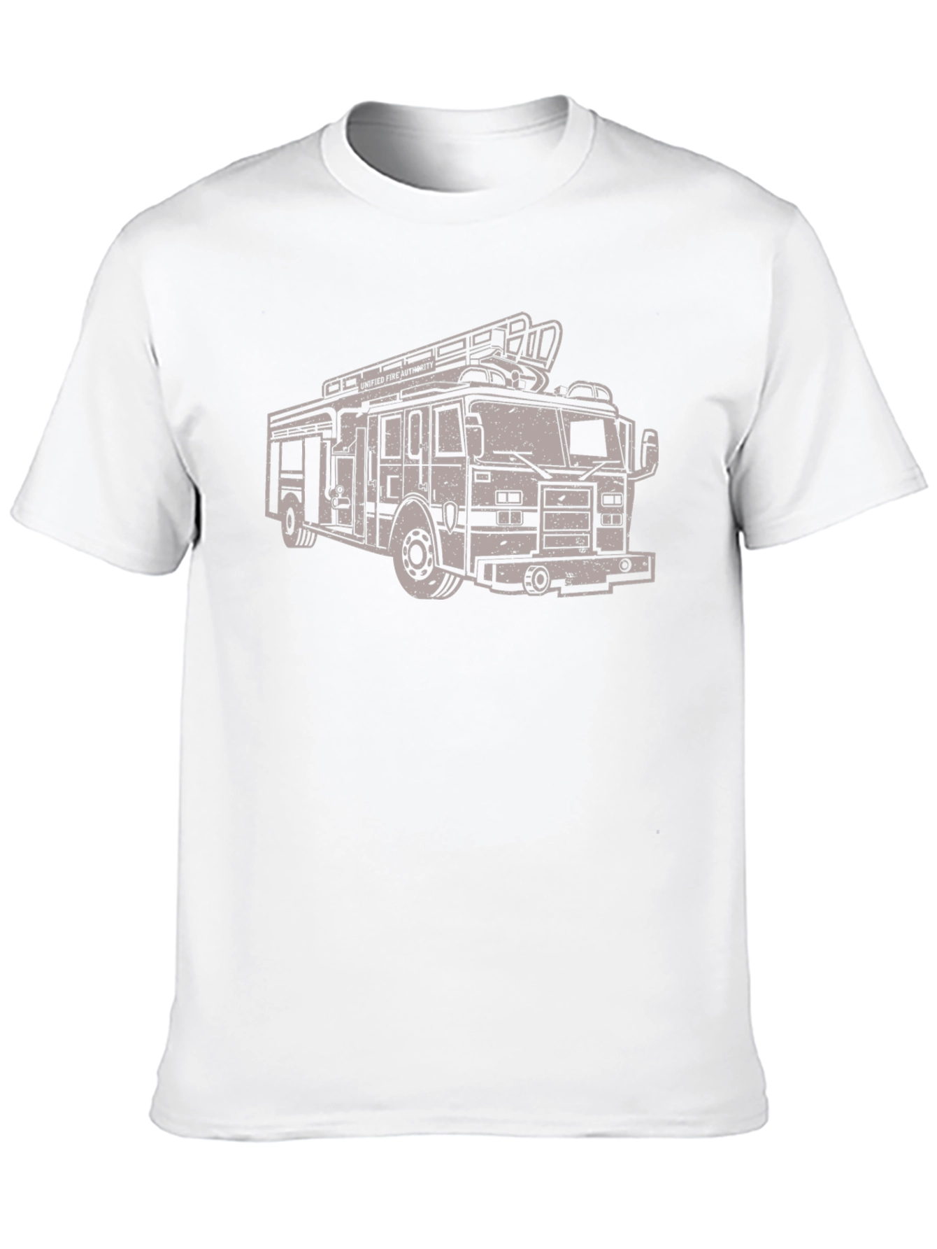 Fire Truck Graphic Tee - Stylish Crew Neck T-Shirt