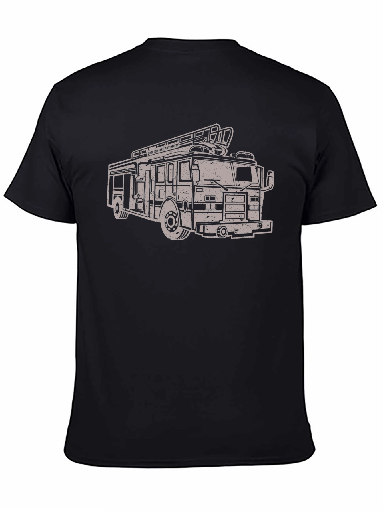 Fire Truck Graphic Tee - Stylish Crew Neck T-Shirt