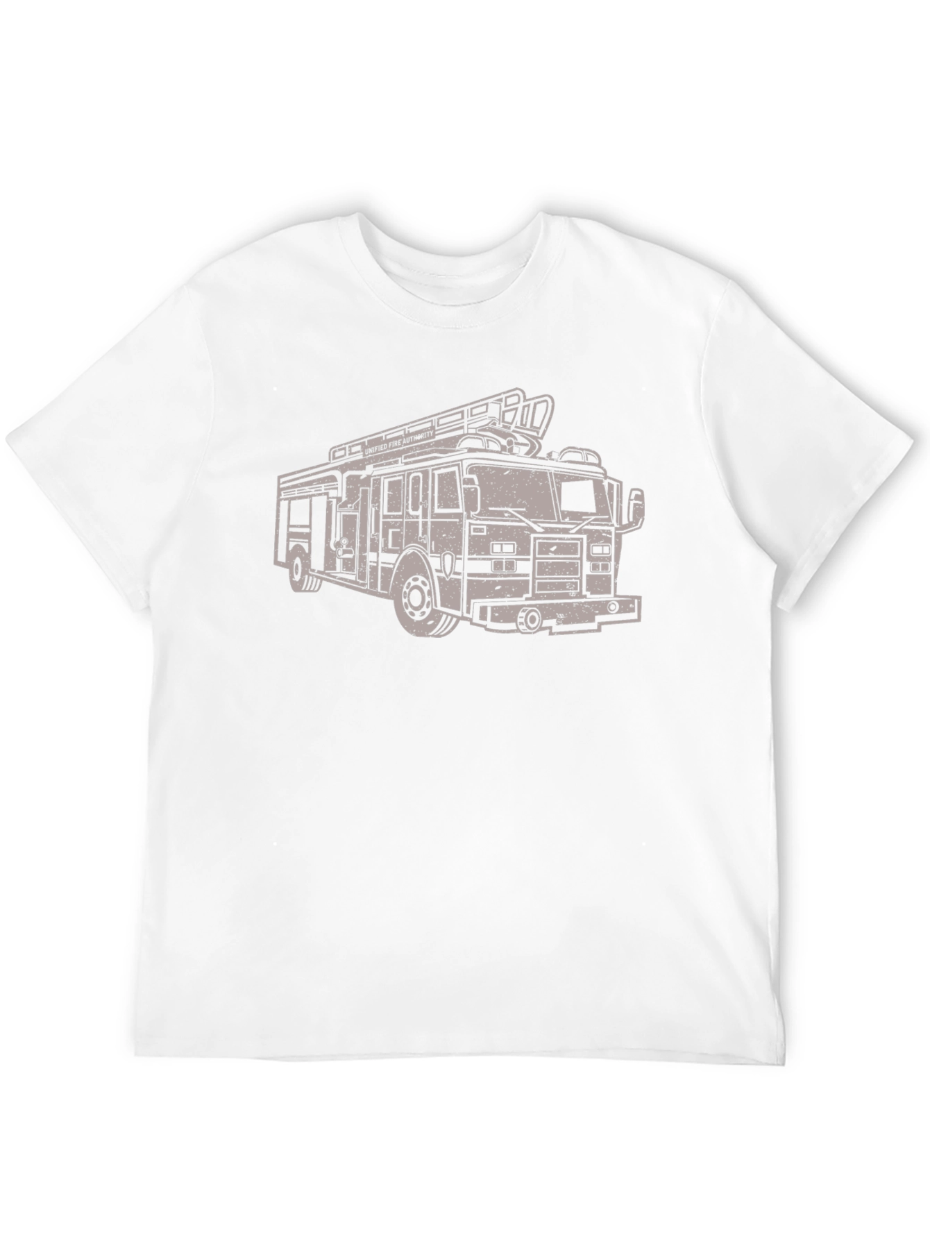 Fire Truck Graphic Tee - Stylish Crew Neck T-Shirt