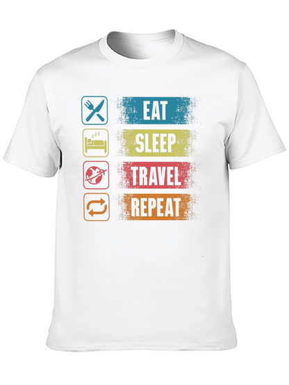 Eat Sleep Travel Repeat Graphic T-Shirt
