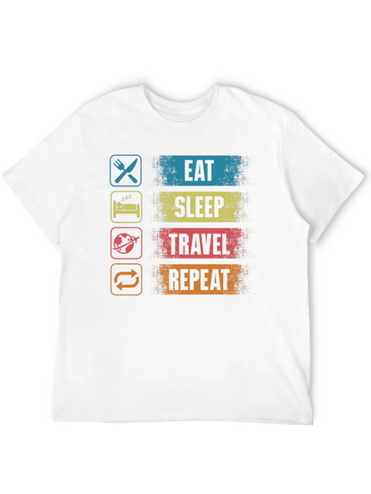 Eat Sleep Travel Repeat Graphic T-Shirt