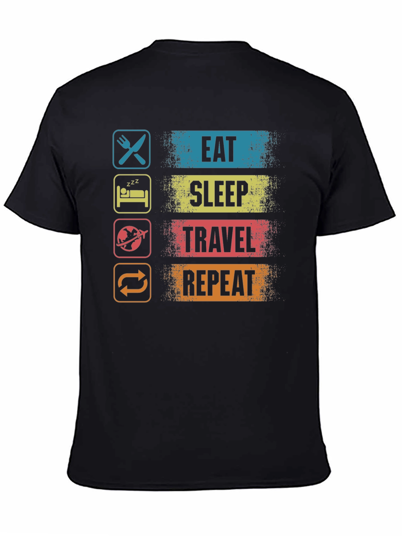 Eat Sleep Travel Repeat Graphic T-Shirt