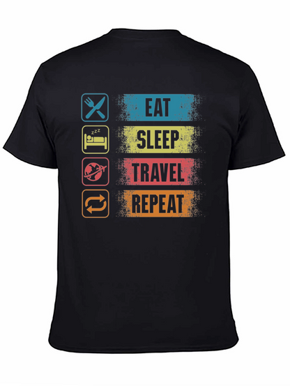 Eat Sleep Travel Repeat Graphic T-Shirt