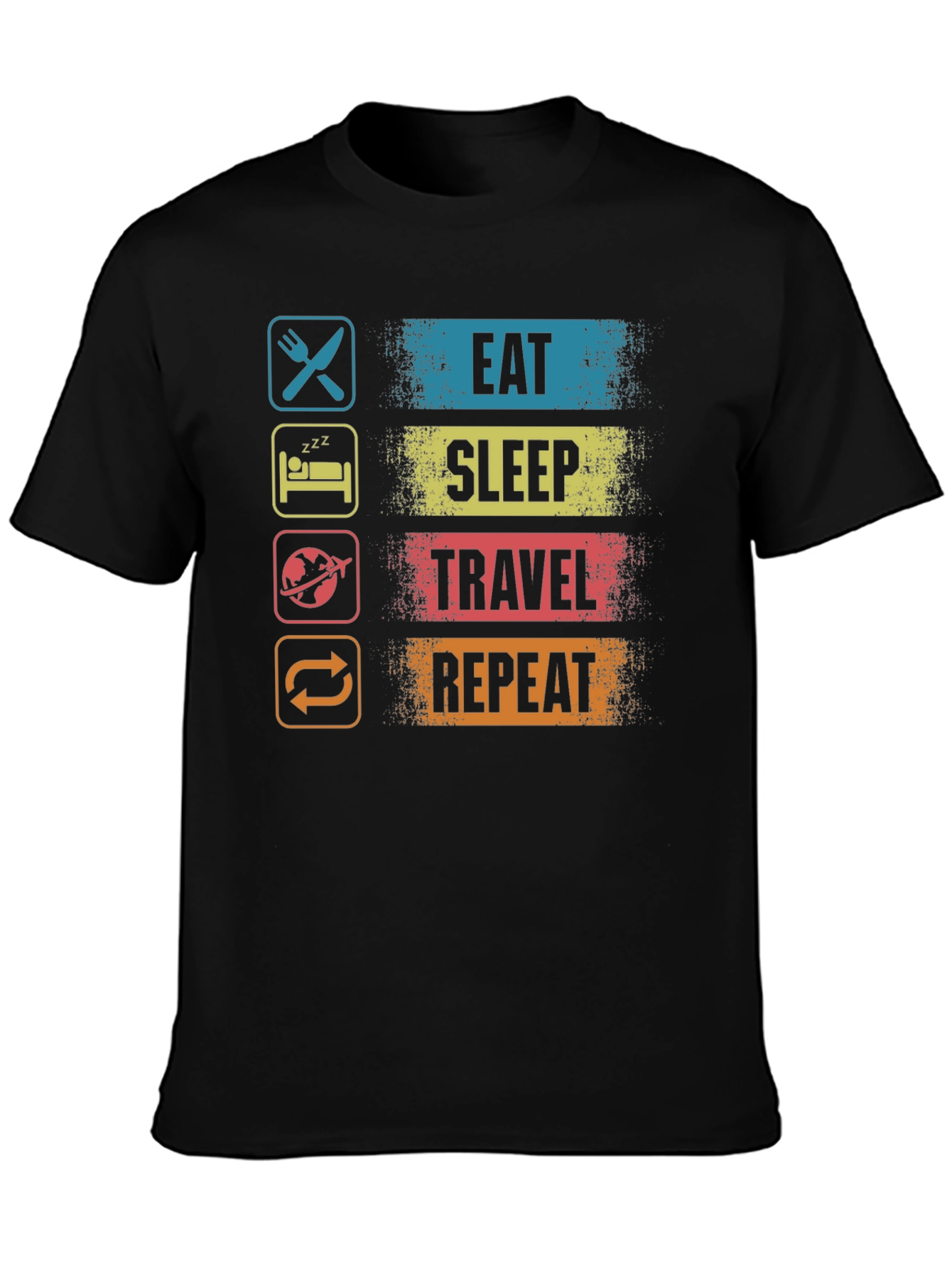 Eat Sleep Travel Repeat Graphic T-Shirt
