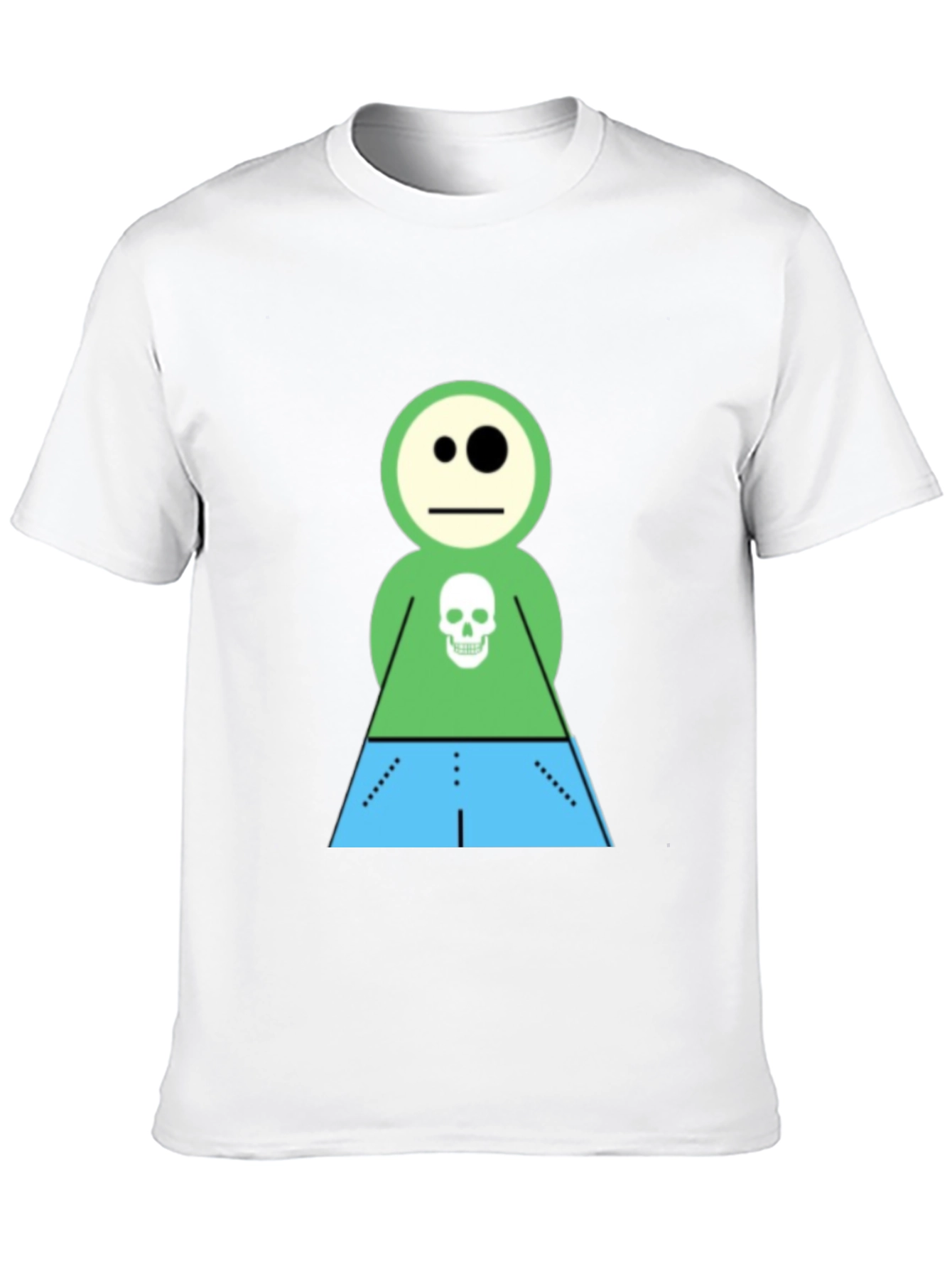 Cartoon Skeleton Character Black T-Shirt