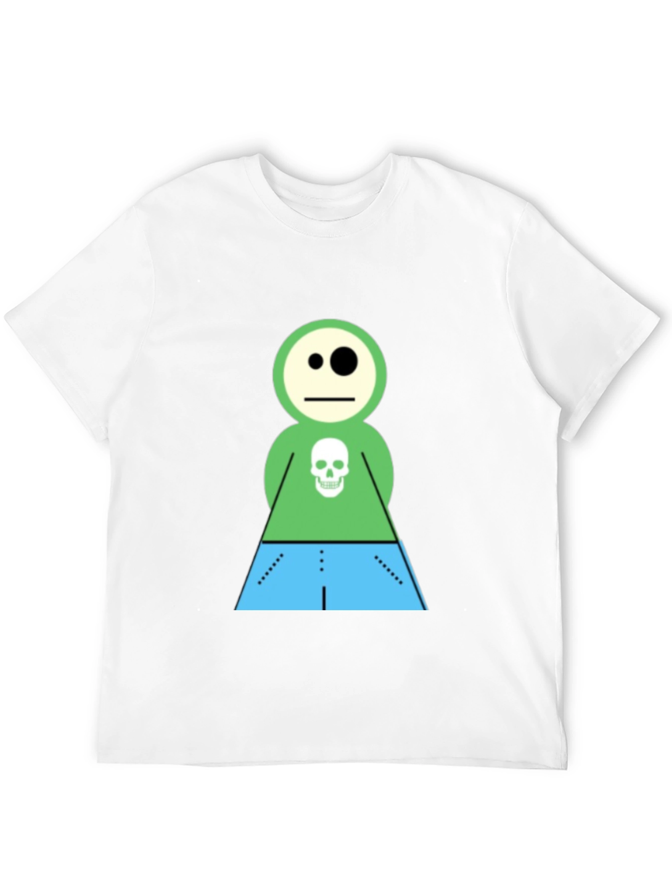 Cartoon Skeleton Character Black T-Shirt