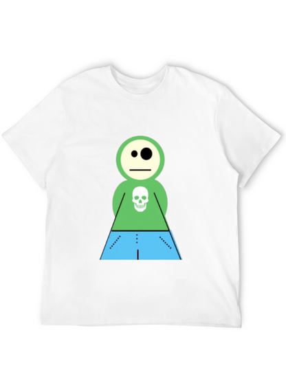 Cartoon Skeleton Character Black T-Shirt