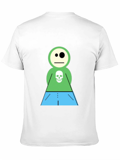 Cartoon Skeleton Character Black T-Shirt