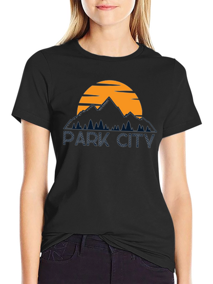Park City Graphic Tee - Mountain Sunset Design