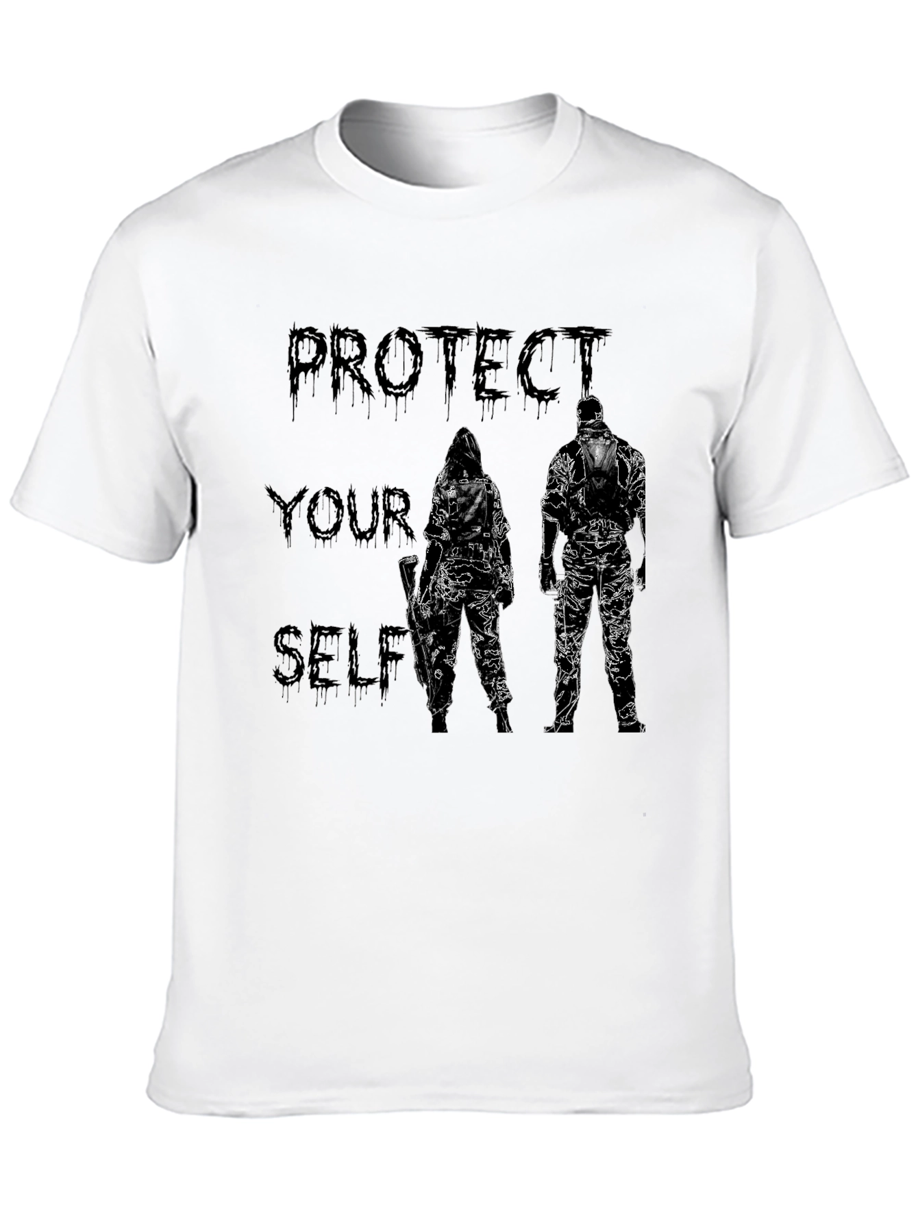 Protect Yourself Graphic Print T-Shirt